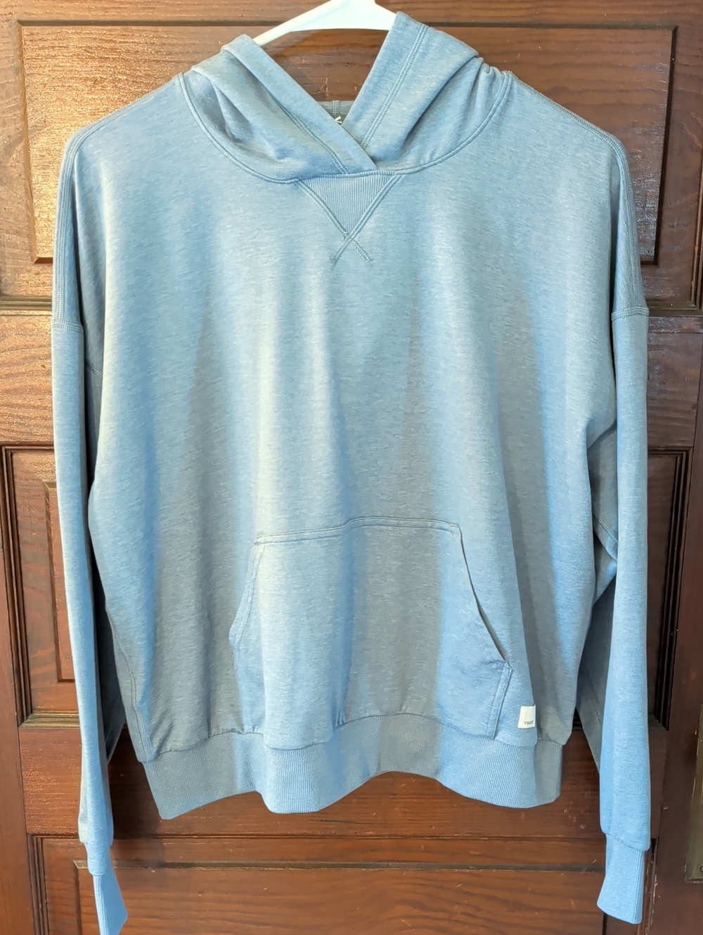 Vuori Heathered Light Blue Halo Relaxed Hooded Pullover M